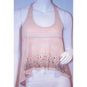 HEARTLOOM Racerback CROPPED Star Studded Striped Tank ( XS )